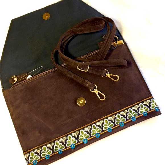 Embroidered Clutch Bag Envelope Pattern Aztec - Picture 4 of 7